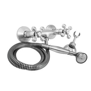 1108-20 真鍮の蛇口ダブルハンドル温水/冷水壁掛けシャワーミキサー、ハンドシャワーとホース付き