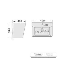 YS26630 セラミック製壁掛け洗面器、一体型トーテム洗面器。