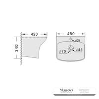 YS26632 セラミック製壁掛け洗面器、一体型トーテム洗面器。