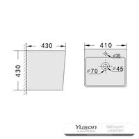 YS26640 セラミック製壁掛け洗面器、一体型トーテム洗面器。
