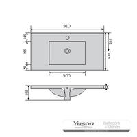 YS27298-90 セラミックキャビネット洗面台、洗面化粧台、洗面所のシンク。