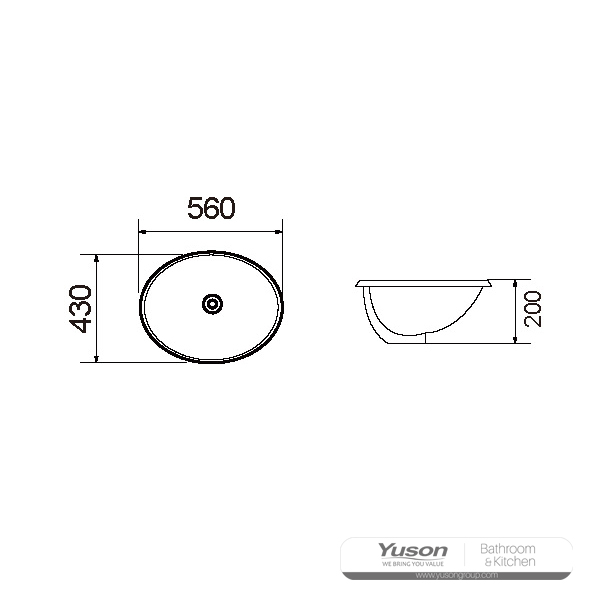 YS28228 セラミックアンダーカウンター洗面器、セラミックシンク;