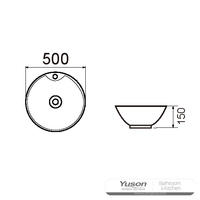 YS28346 カウンター上のセラミック洗面器、芸術的な洗面器、セラミックシンク。