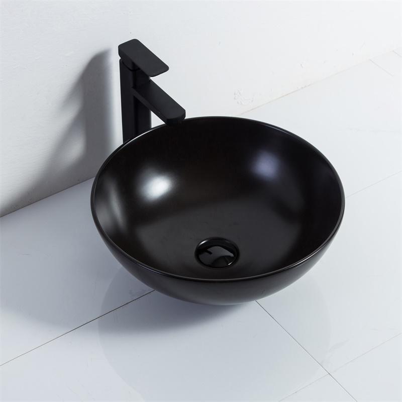 YS28401-MB カウンター洗面器の上のマットブラックセラミック、芸術的な洗面器、セラミックシンク;
