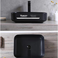 YS28434-MB カウンター洗面器の上のマットブラックセラミック、芸術的な洗面器、セラミックシンク;
