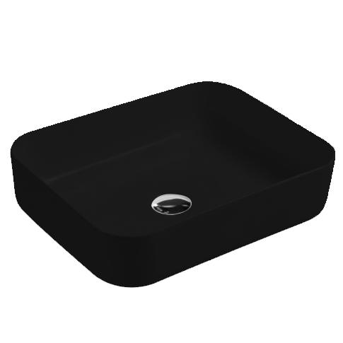 YS28434-MB カウンター洗面器の上のマットブラックセラミック、芸術的な洗面器、セラミックシンク;